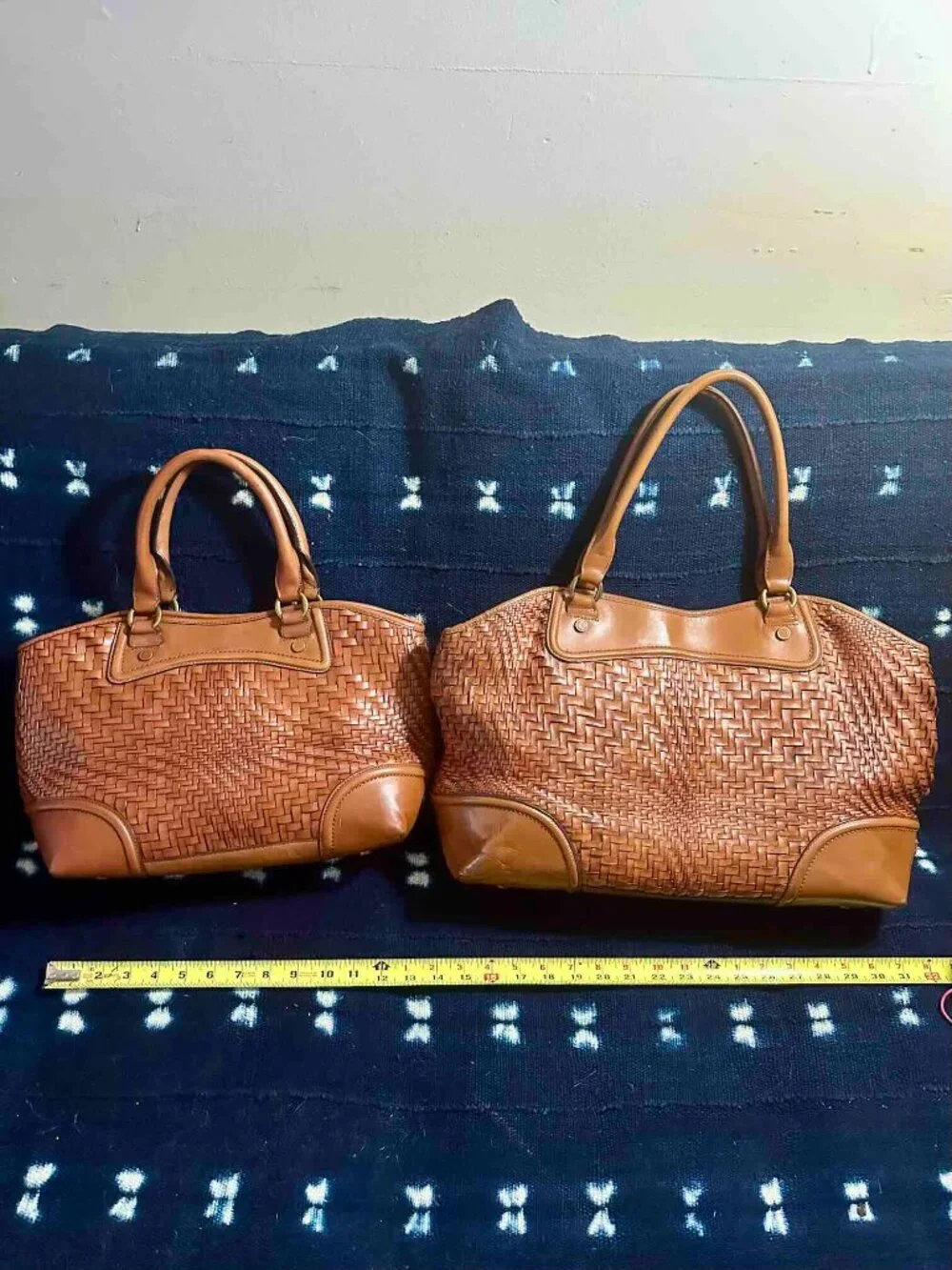 XL Vintage Cole Haan Genevieve Satchel laptop compartment Florentine leather - Picture 3 of 16